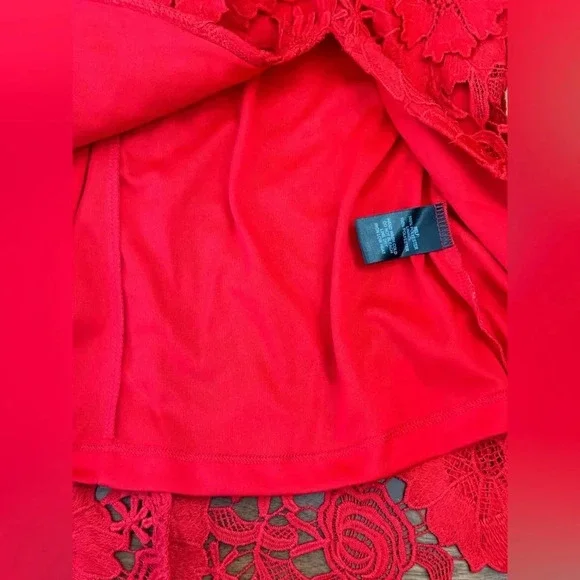 Lulu’s Steal Your Heart Red Crochet Lace Midi Dress - Picture 8 of 9